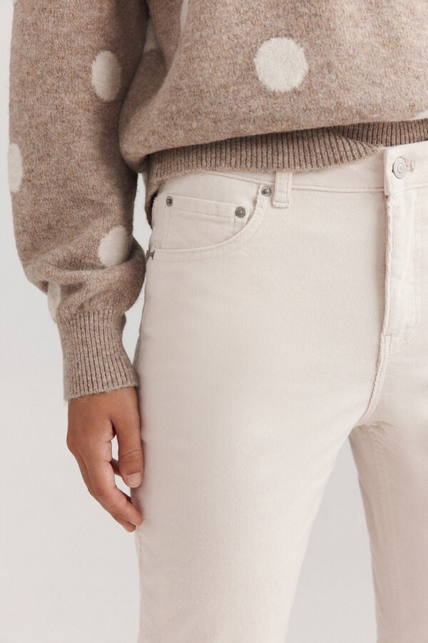 Springfield Pantalone od somota sa zvonastim nogavicama Bež