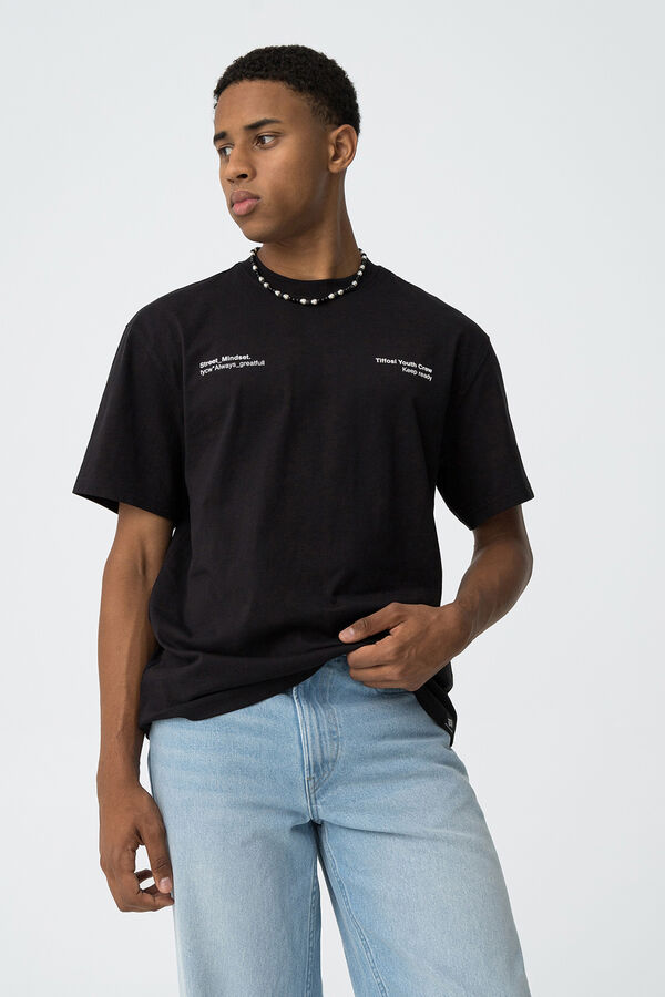 Tiffosi Young Relaxed graffiti print T-shirt black