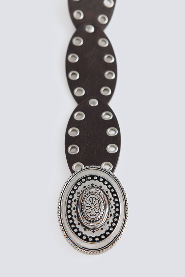 Springfield Wavy eyelet belt nude