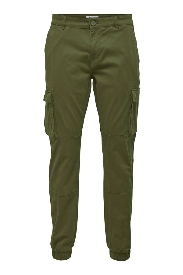 Only & Sons Long cargo trousers green