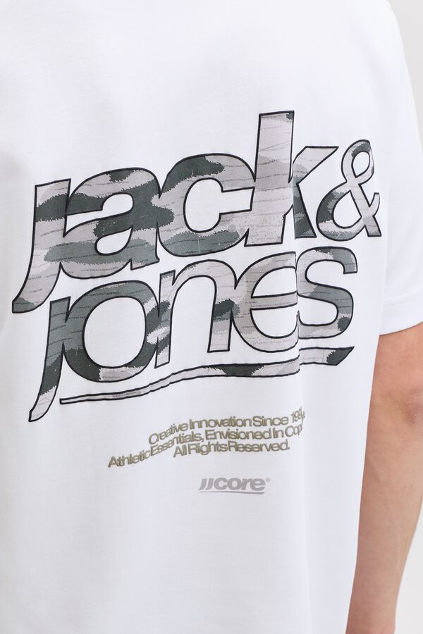 Jack & Jones Logo regular fit T-shirt white