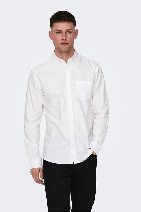 Only & Sons Lang&auml;rmeliges Hemd Wei&szlig;