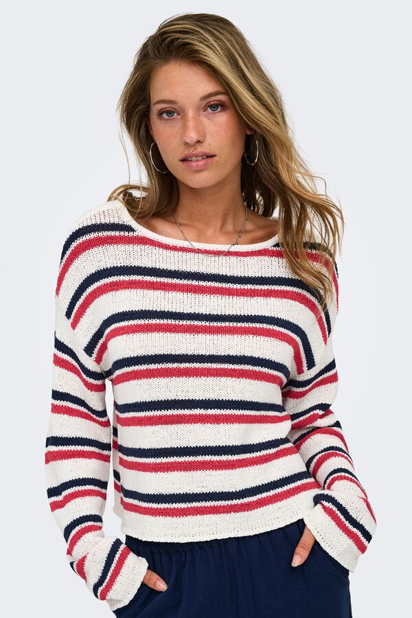 Only Striped jumper brown