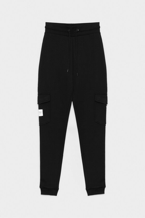 Inside Pantal&oacute;n Jogger Cargo De Felpa negro