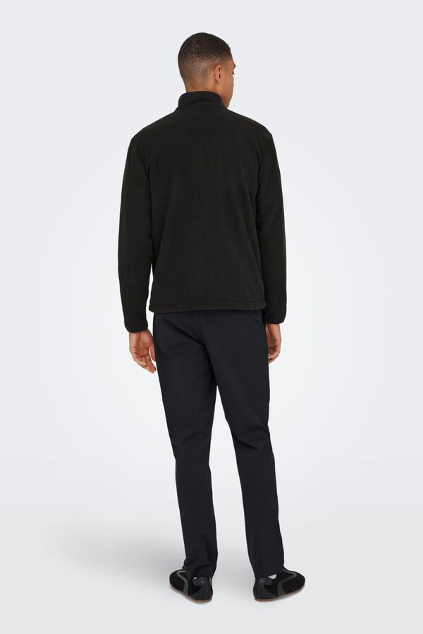 Only & Sons Casaco sherpa com fecho de correr cinzento