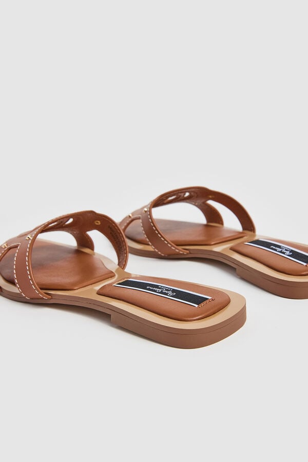 Springfield Faux leather flat sandals | Pepe Jeans tan