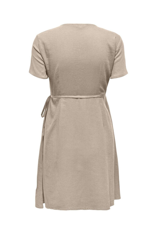Springfield Short linen wrap dress gray