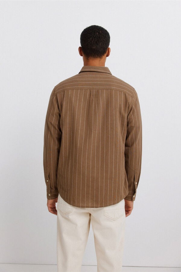 Springfield Striped linen shirt nude