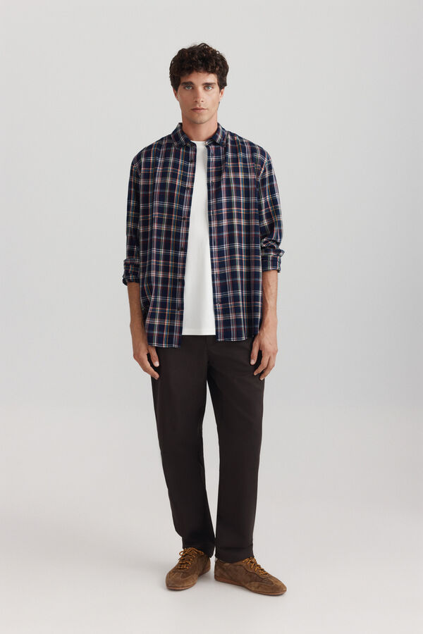 Springfield Comfort fit structure trousers brown