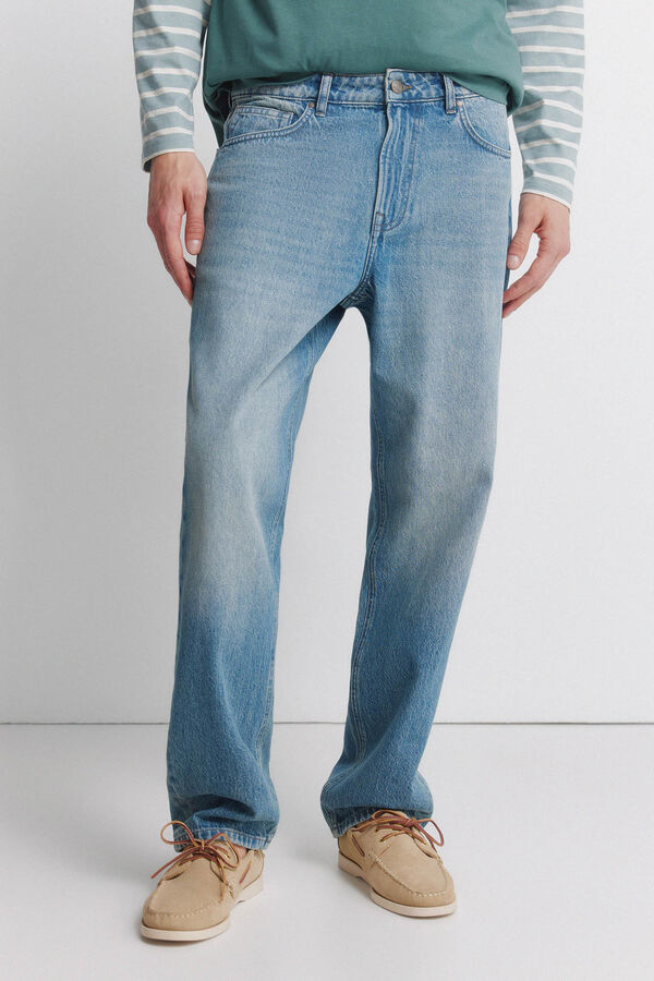 Springfield Overdyed straight fit jeans blue