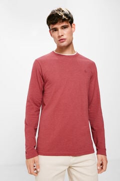Springfield Long-sleeved double melange T-shirt pink