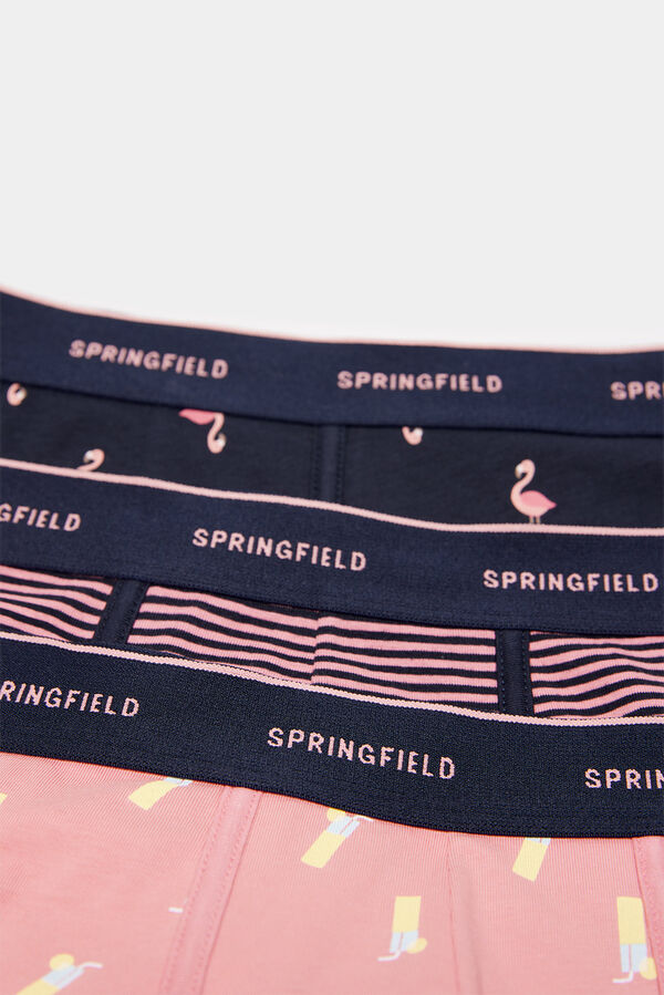 Springfield 3-pack printed boxers pink