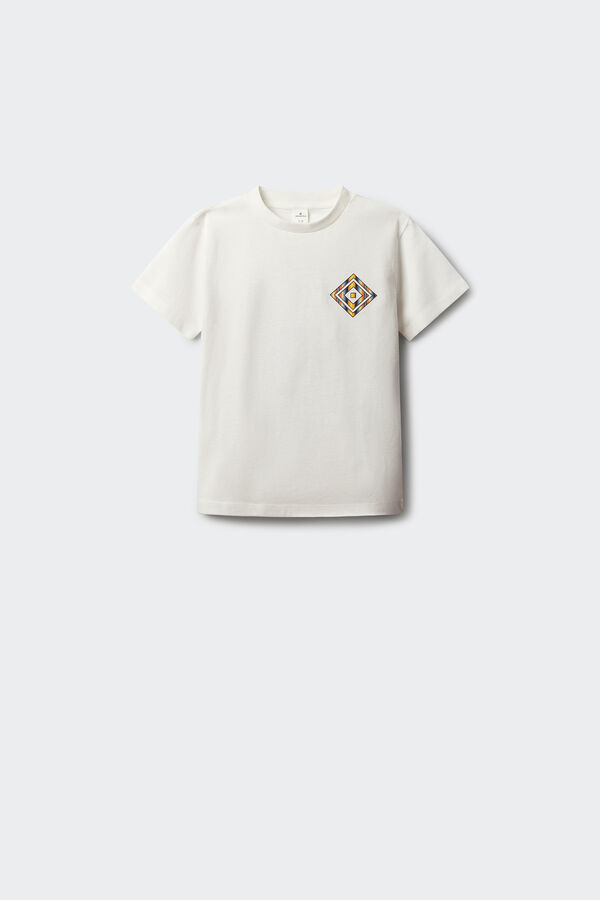 Springfield Kids Dečija etnička majica sa kratkim rukavima Bež