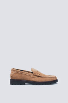 Springfield Mocassim de couro casual castanho