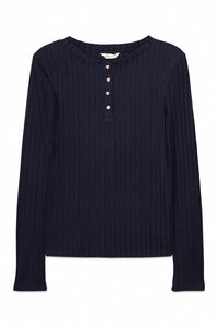 Springfield Ribbed buttons neck T-shirt