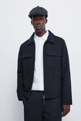 Springfield Wool blend shirt jacket blue