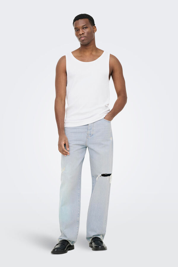 Only & Sons Sleeveless T-shirt white