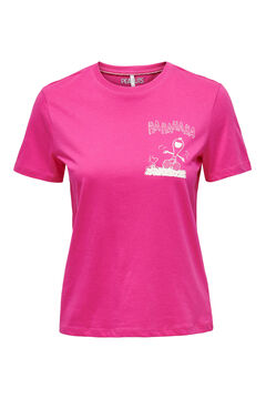 Springfield Cotton motif T-shirt pink