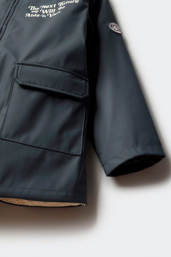 Springfield Kids Parka azul marinho com frase para criança azul