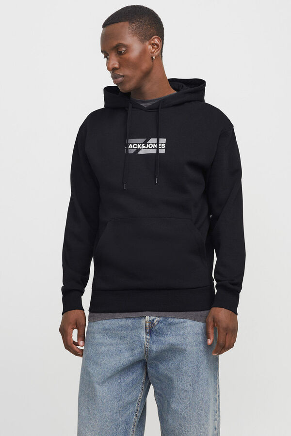 Jack & Jones Sudadera logo frontal negro