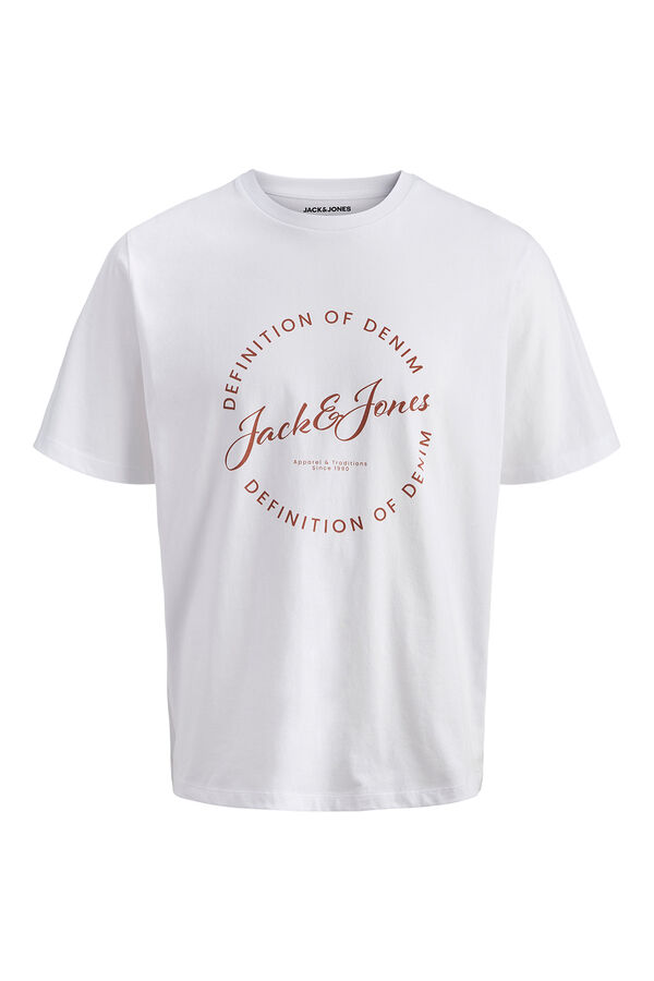 Jack & Jones Baumwoll-Kurzarm-Shirt Wei&szlig;