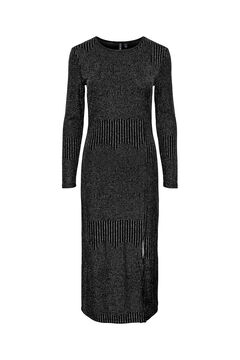 Springfield Long knit dress with metallic thread black