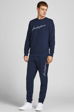 Springfield Tracksuit with round neck sweatshirt and long jogger trousers navy