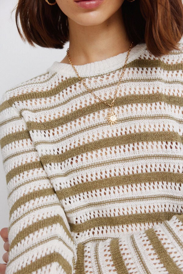 Springfield Pull en maille &agrave; rayures marron