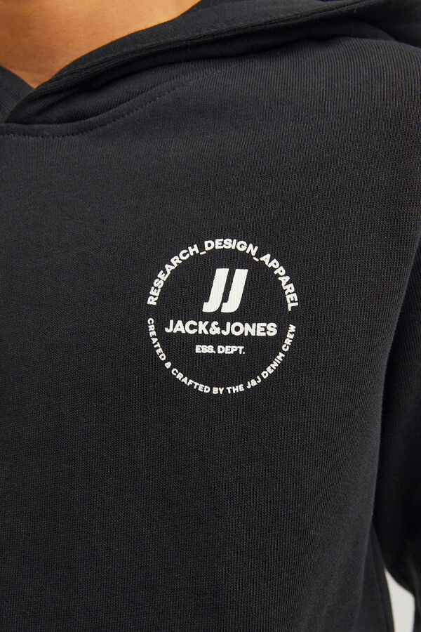Jack & Jones Junior Fleece hood sweatshirt  Crna