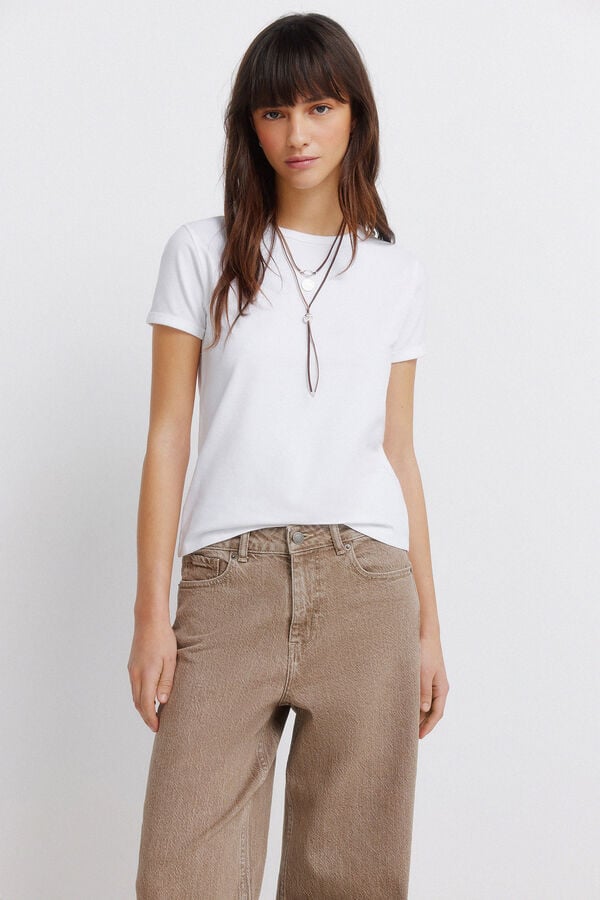 Springfield Straight high-rise jeans brown