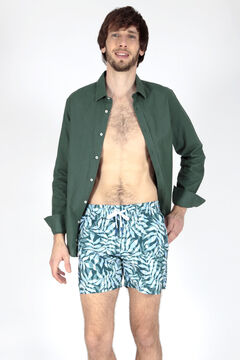 Springfield Printed swim shorts with drawstring dark green