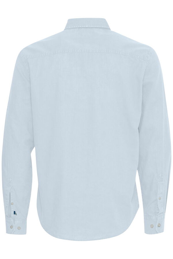 Springfield Camisa Manga Larga con lino azul claro