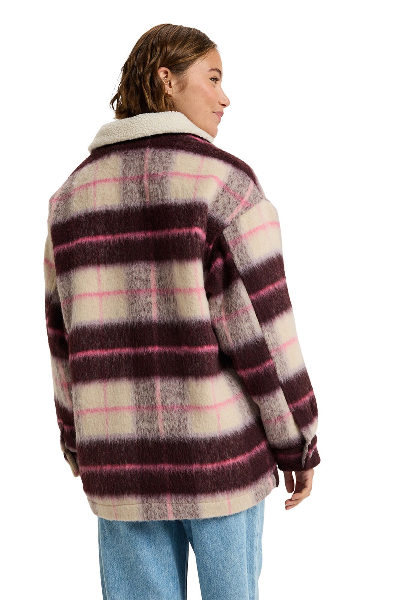 Roxy Abrigo a cuadros estilo camisa