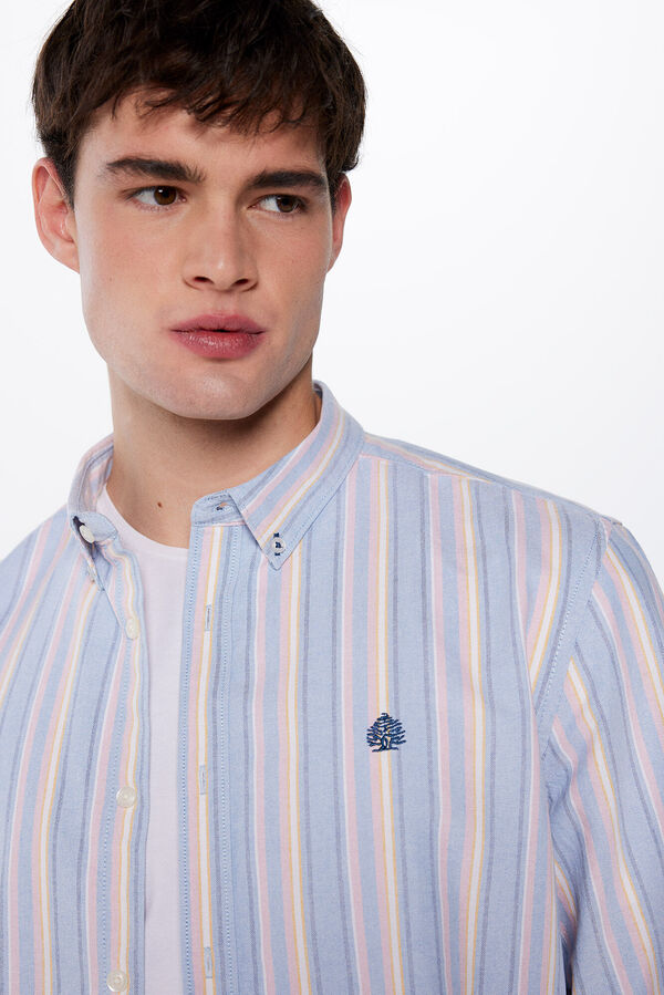 Springfield Oxford striped polo shirt red