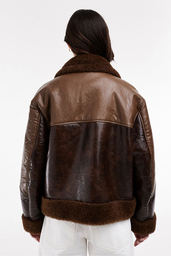 Topshop Faux leather-effect jacket nude