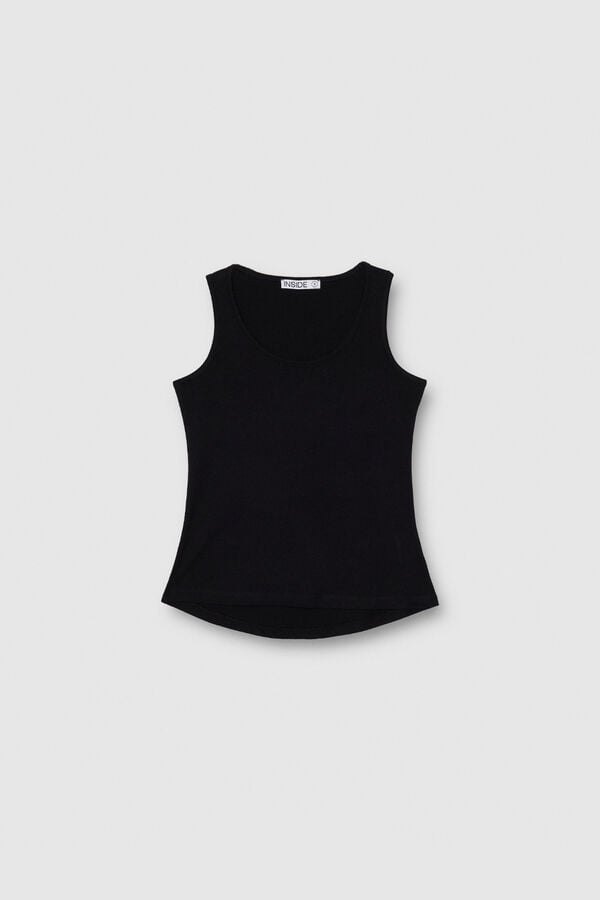 Inside Basic racer back T-shirt black