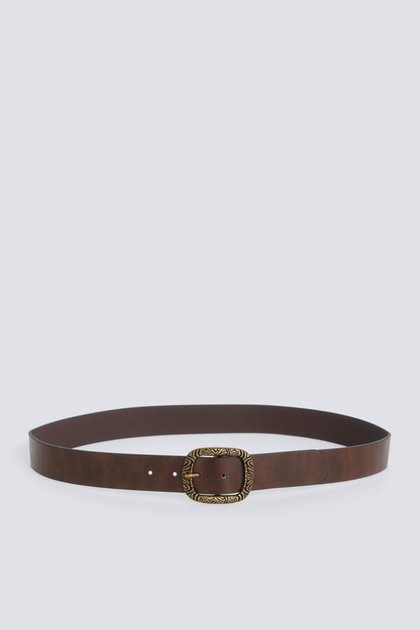 Springfield Oval buckle belt nude