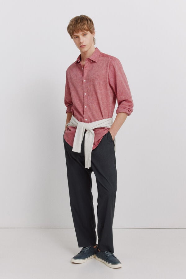 Springfield Linen shirt red
