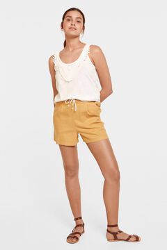 Springfield Casual linen shorts yellow