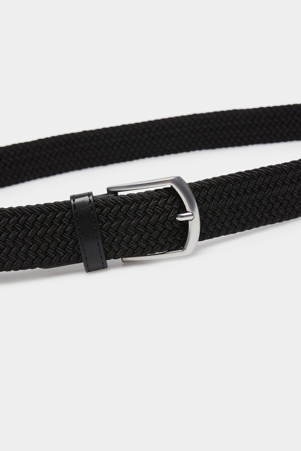 Springfield Cinturón trenzado básico monocolor negro