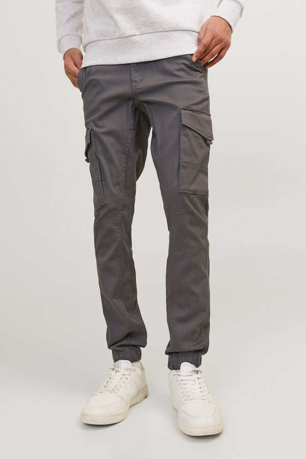 Jack & Jones Junior Pantal&oacute;n cargo gris