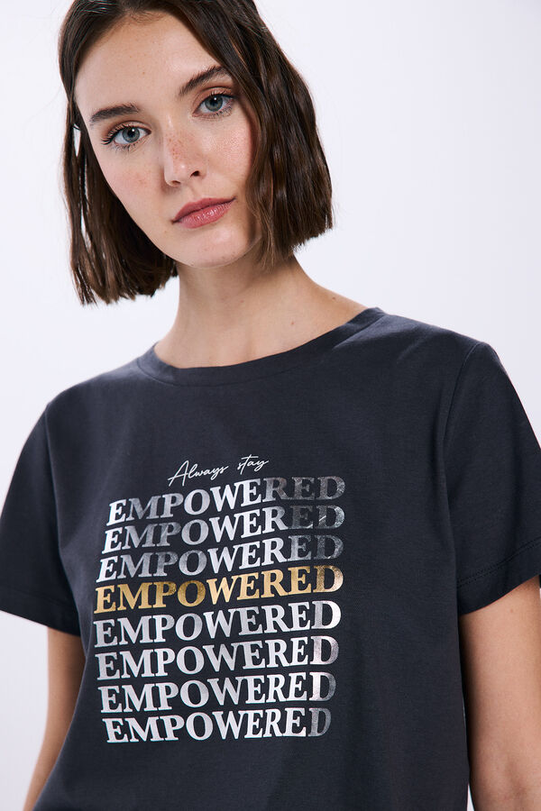 Springfield Camiseta "Empowered" gris oscuro