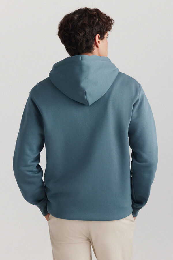 Springfield Basic open hooded sweatshirt blue
