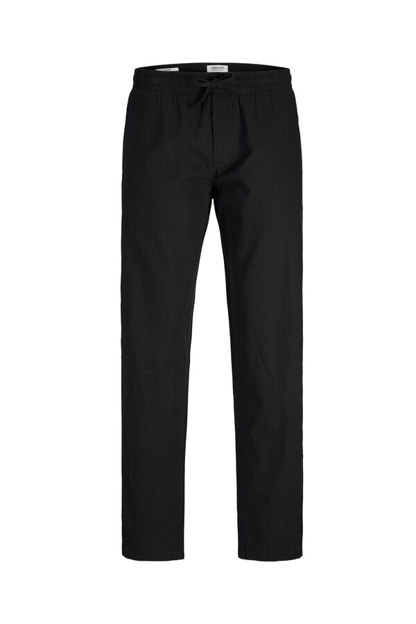 Jack & Jones Linen relaxed fit trousers black