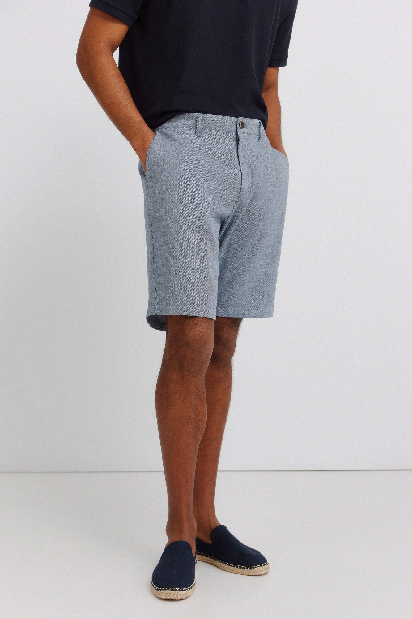 Springfield Dobby linen comfort fit Bermuda shorts
