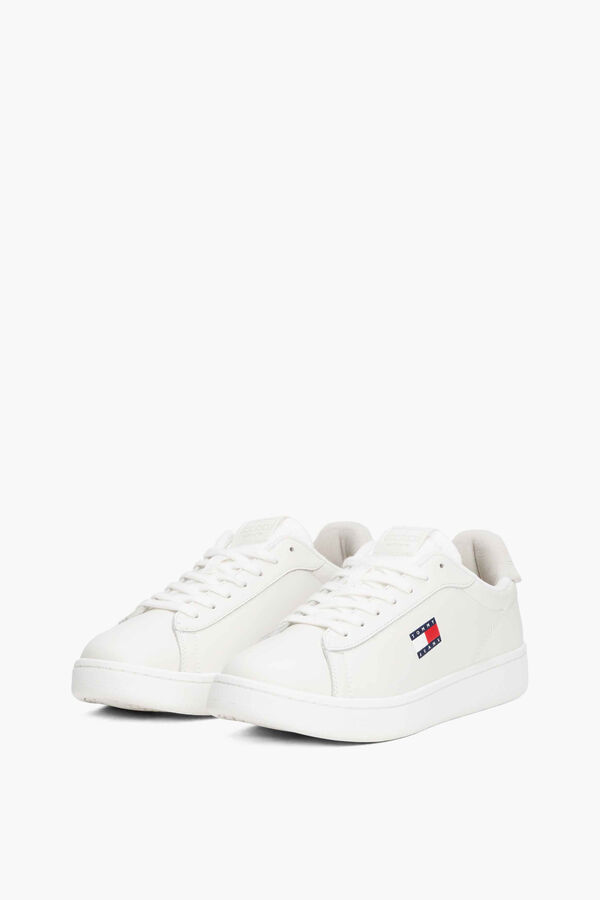Tommy Jeans Zapatillas Tommy Jeans blancas con logo bandera marfil
