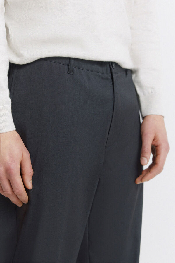 Springfield Straight relaxed fit trousers grey