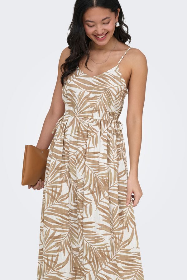 Only Vestido largo de lino blanco