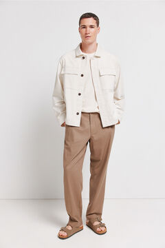 Springfield Linen cotton overshirt fit overshirt