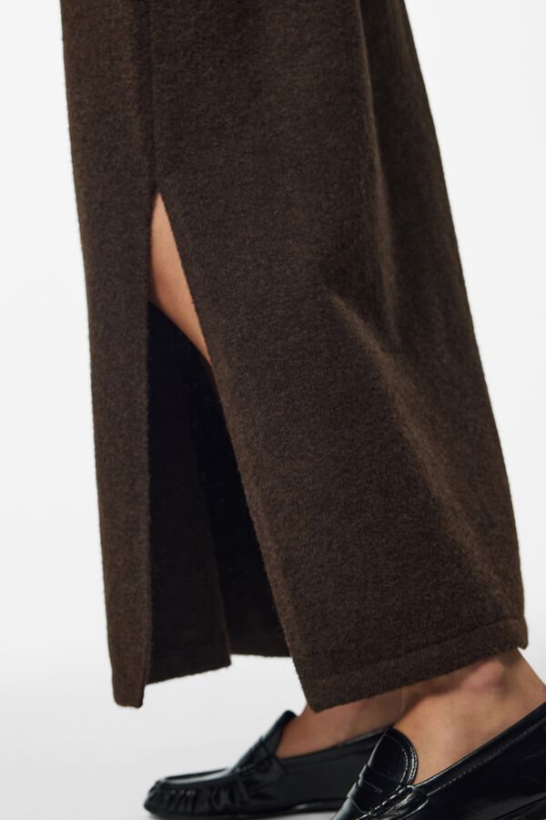 Pieces Knit long skirt brown
